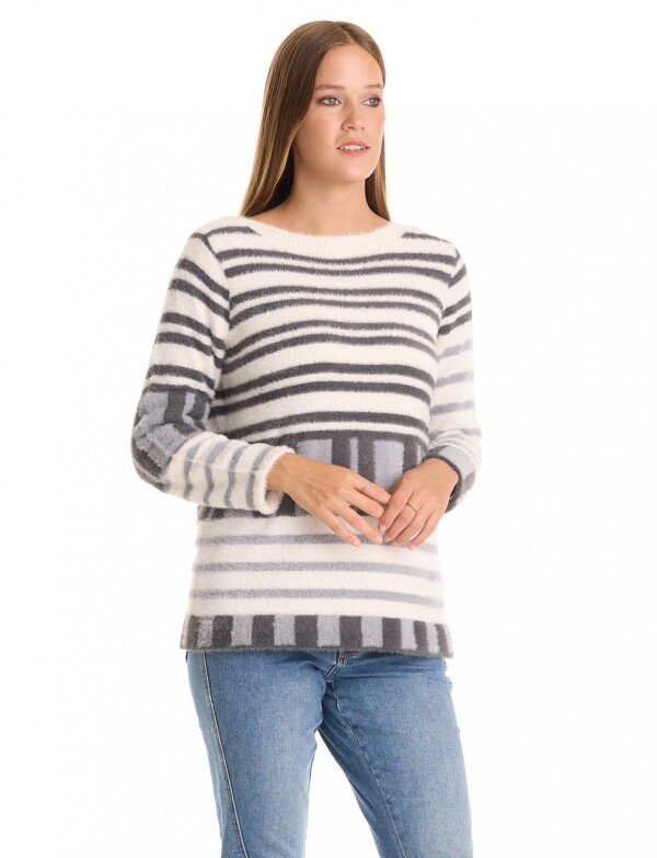 Buzo Soft Lineas MULTI/BLANCO