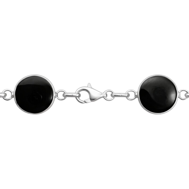 Pulsera circulos - Plata 925 - piedra nacar - piedra onix - PU3894 conpiedra
