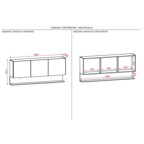 Modulo Aereo Para Cocina Tres Puertas De 1.50Cm FREIJO Y GRIS