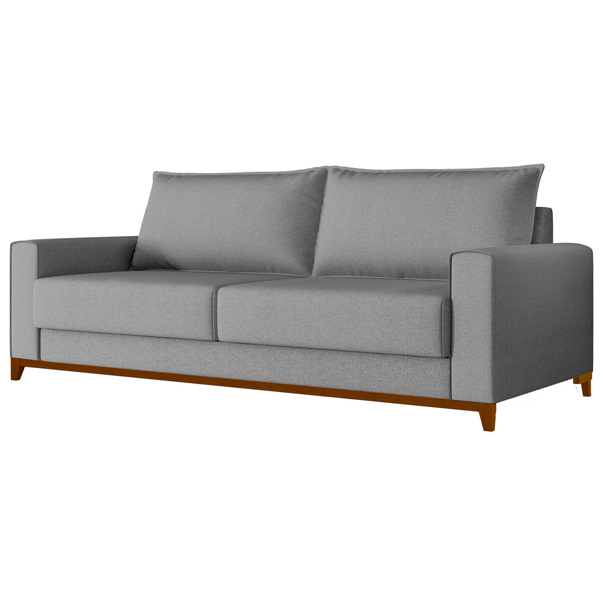 SOFÁ SILLON 3 CUERPOS PATAS DE MADERA - GRIS 