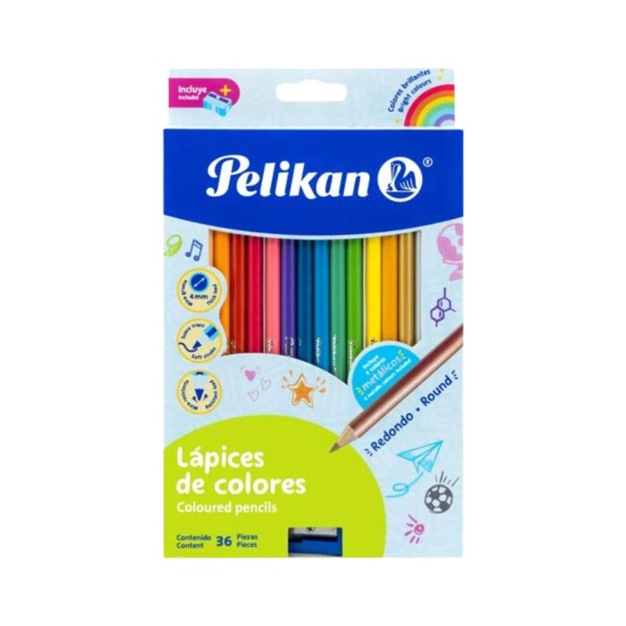 PELIKAN LAPIZ DE COLORES LARGOS (4MM)X36 única