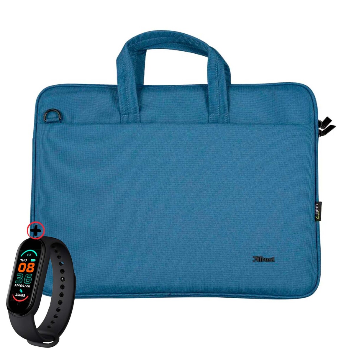 Bolso Maletín Trust 16'' Bolonga Eco Notebook Tablet + Smartwatch - Azul 