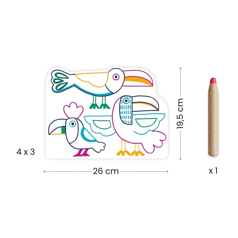 Láminas para colorear con lápiz mágico Tucan