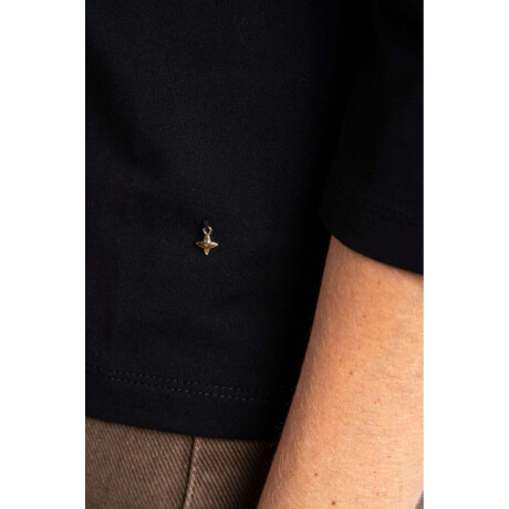 Remera Manga 3/4 Algodon Elastano Negro
