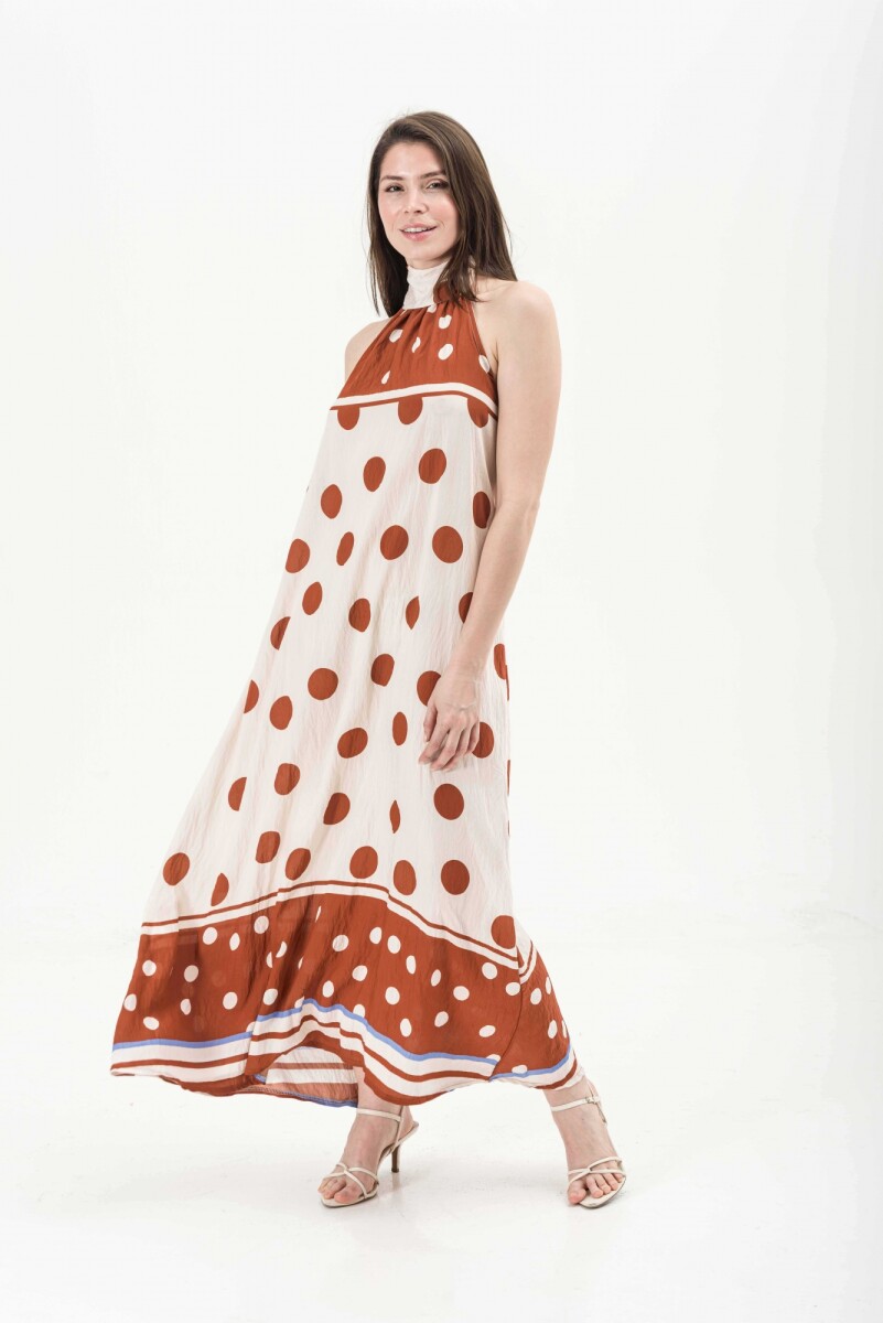 VESTIDO LUNI - ESTAMPADO TERRACOTA-BLANCO 