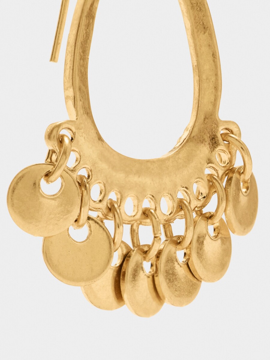 Pendientes Gota Con Medallas dorado