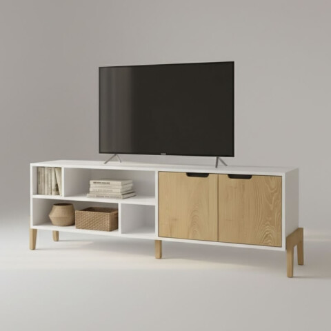 Rack para TV Combinada con Patas en Madera - MDP - Linea Melilla Rack para TV Combinada con Patas en Madera - MDP - Linea Melilla