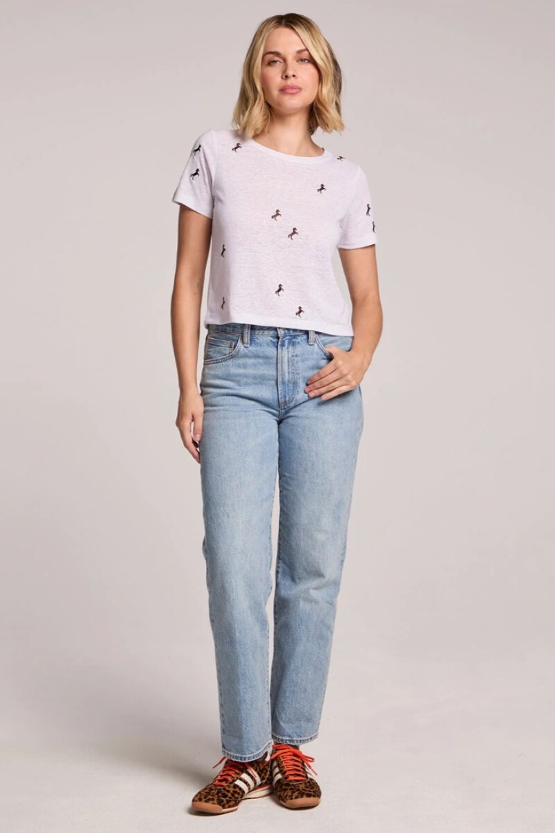 REMERA TOSSED HORSES Blanco