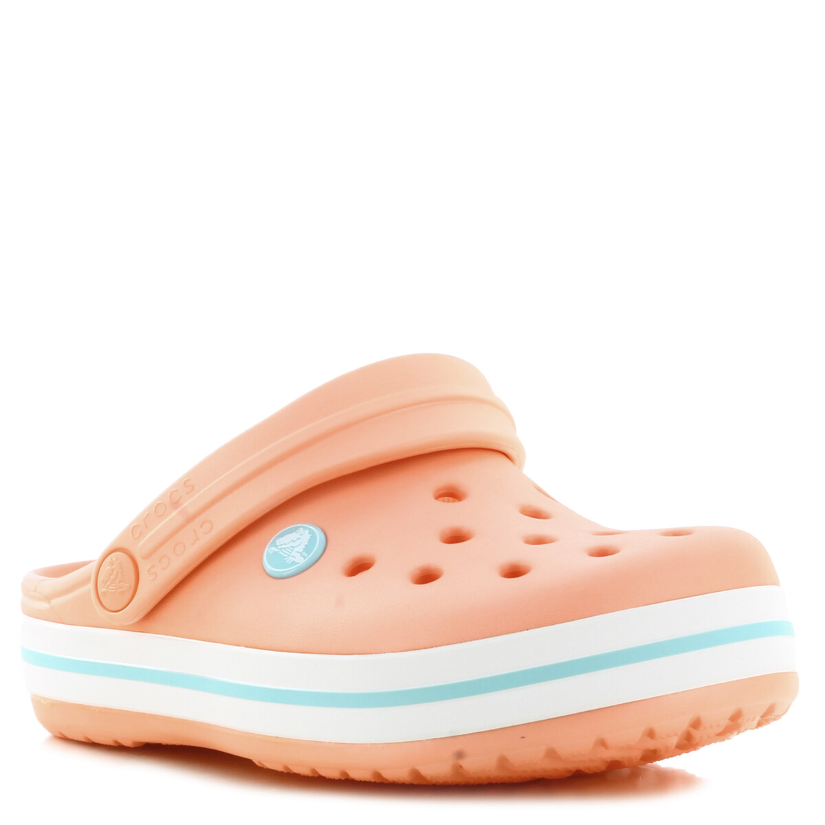 Zueco de Niños Crocs Crocband Clog - Anaranjado Melón - Azul Hielo 