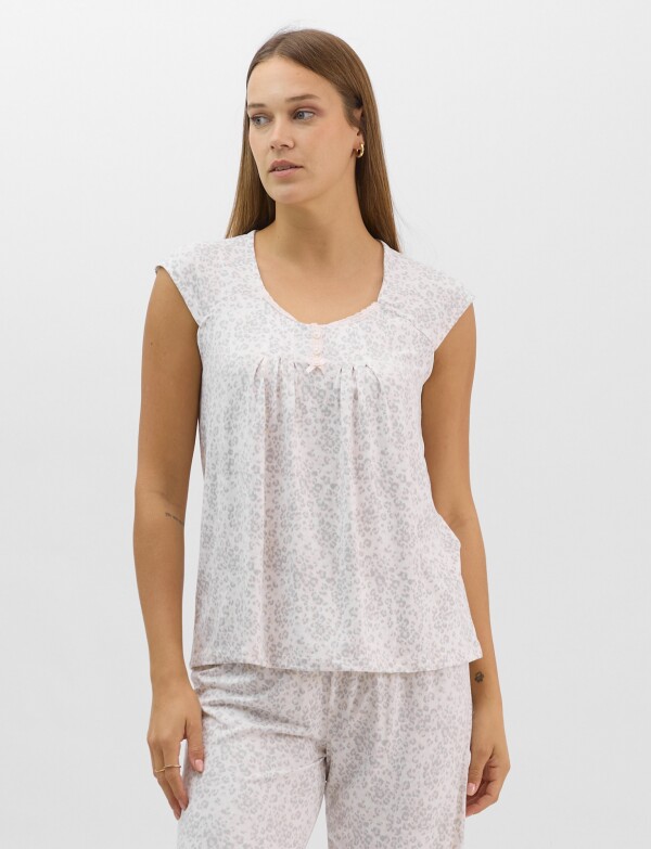 Pijama Con Capri CRUDO/MULTI