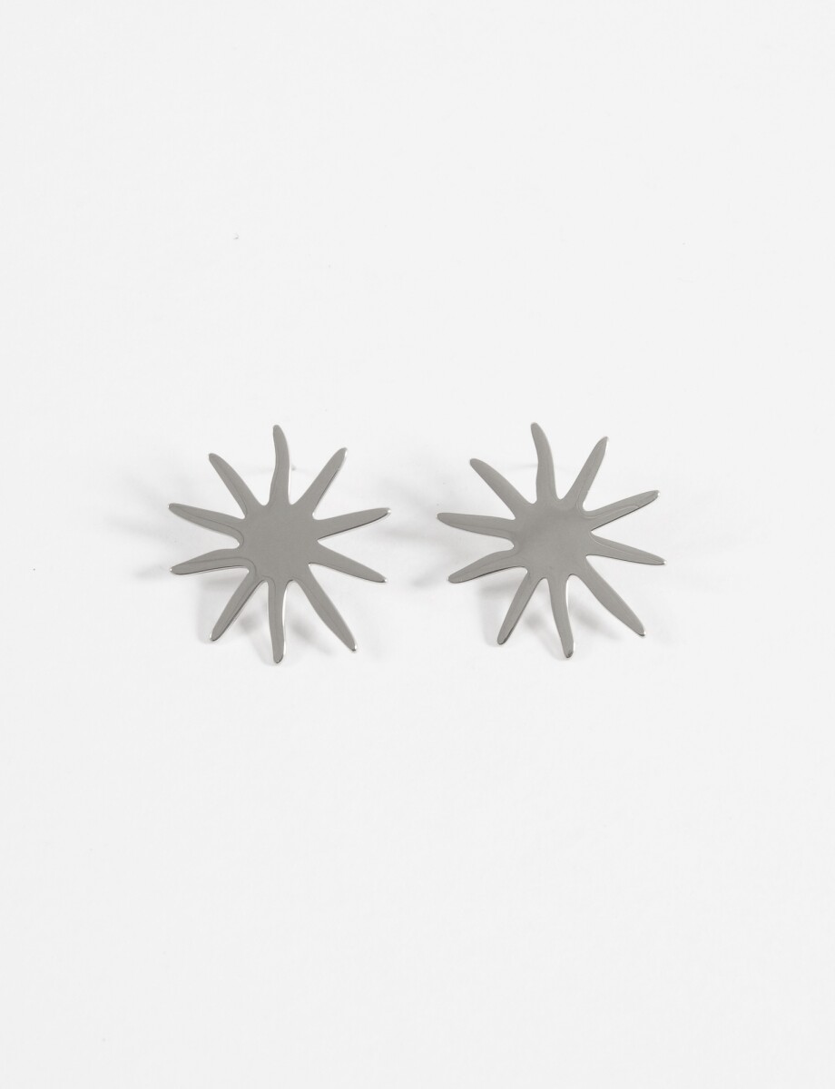 Caravanas estrella irregular acero - plateado 