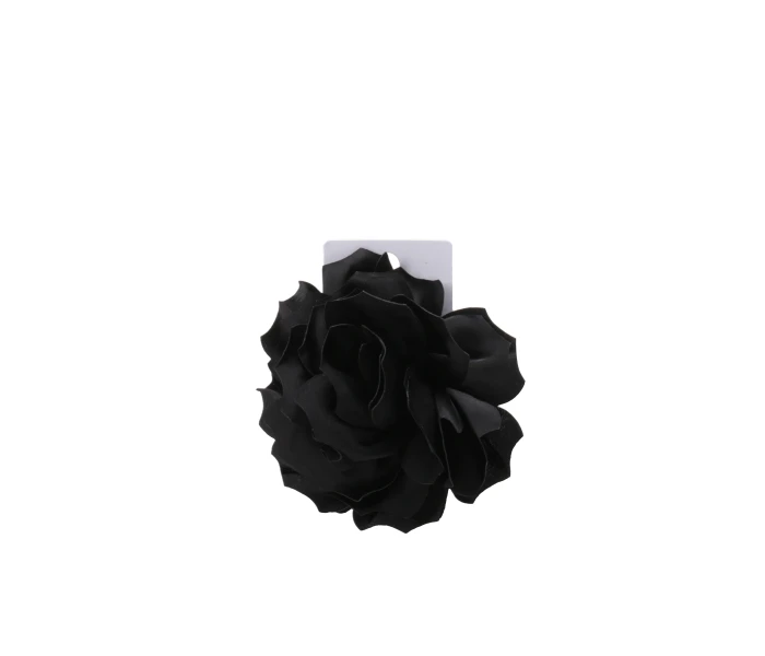 Collar con flor de tela Black