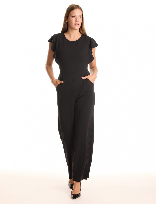 Enterito Crepe Manga Volado NEGRO