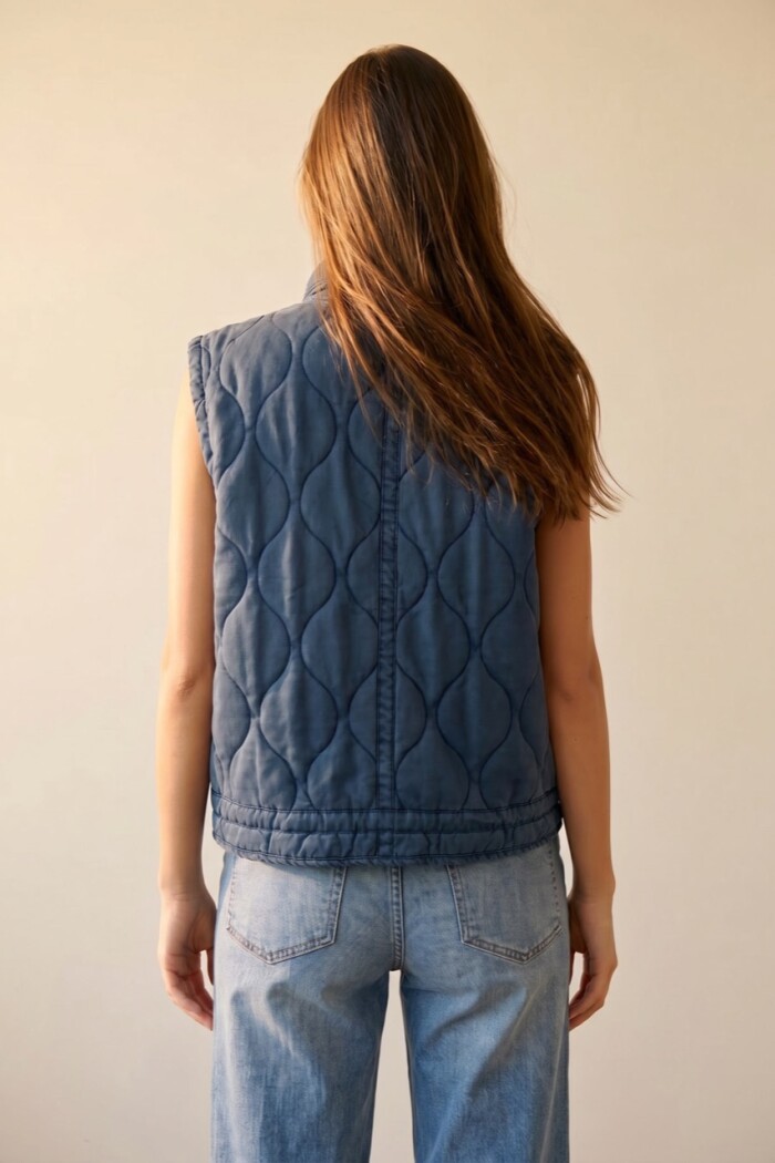 Chaleco Lavado Reversible Marino