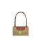 Longchamp -Cartera Longchamp plegable de nylon con cierre y asa larga, Le pliage L Caqui