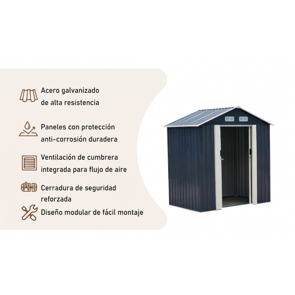 Galpón prefabricado Reforzado 2 Puertas ARCHER A Gris