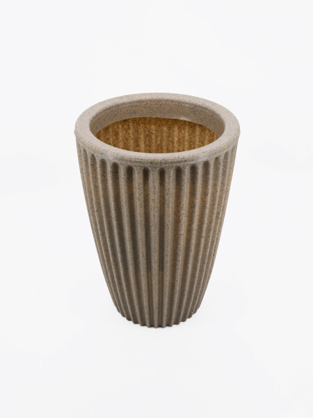 MACETERO CONICO FRIZADO GRIS