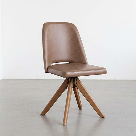 SILLA DE OFICINA MADERA-Y-PU MARRON HERA