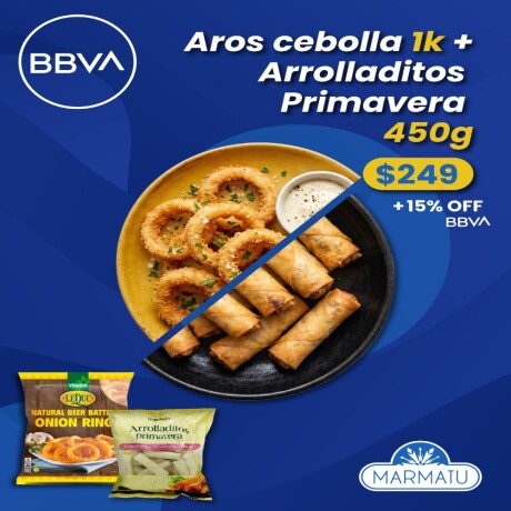 Aros De Cebolla Leduc 1k +arrolladitos Vegelinda 450gr Aros De Cebolla Leduc 1k +arrolladitos Vegelinda 450gr
