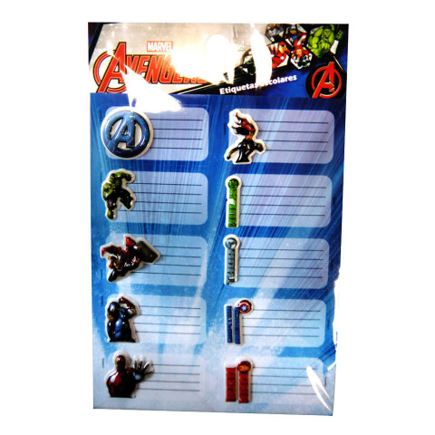 Pack x8 Etiquetas 3D - Avengers U
