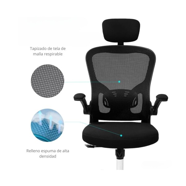 Silla de Escritorio Ergonómica Silla Ejecutiva de Oficina Tapizado Mesh Negro Silla de Escritorio Ergonómica Silla Ejecutiva de Oficina Tapizado Mesh Negro