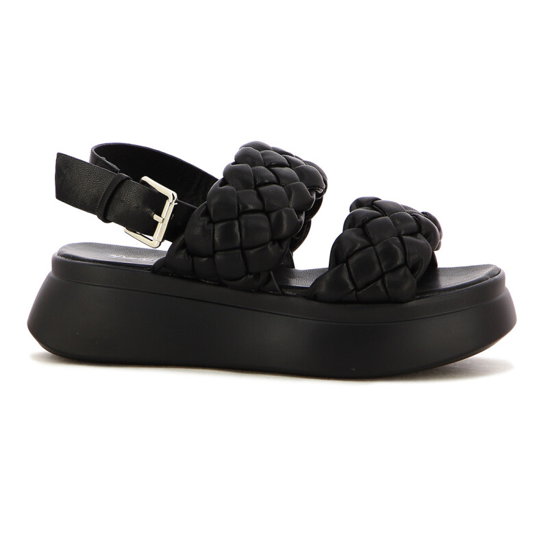 Sandalias Mujer Darkness Tiras Trenzadas Negro