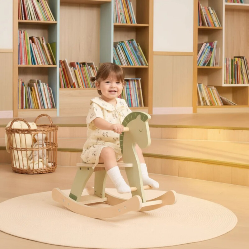 Caballito Mecedor Verde Madera Polar B Caballito Mecedor Verde Madera Polar B