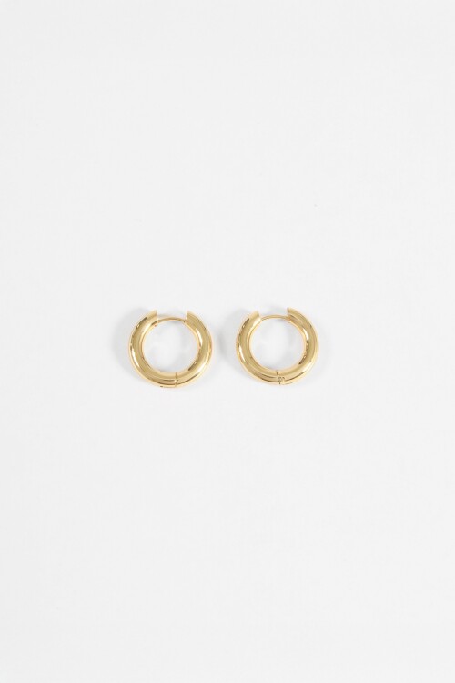Aros acero grueso small dorado