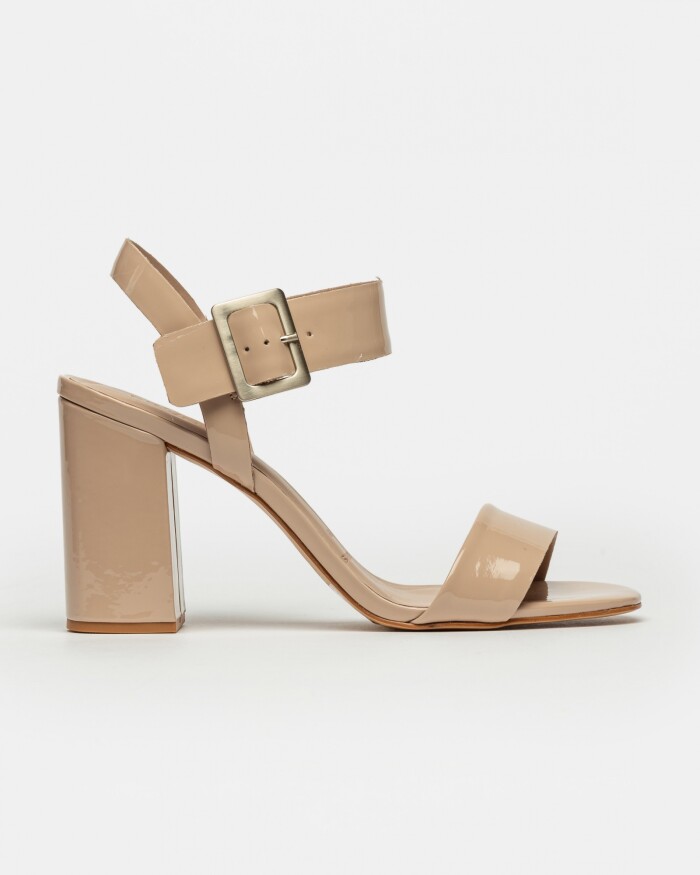 Sandalia Alta Pearl Nude Natural
