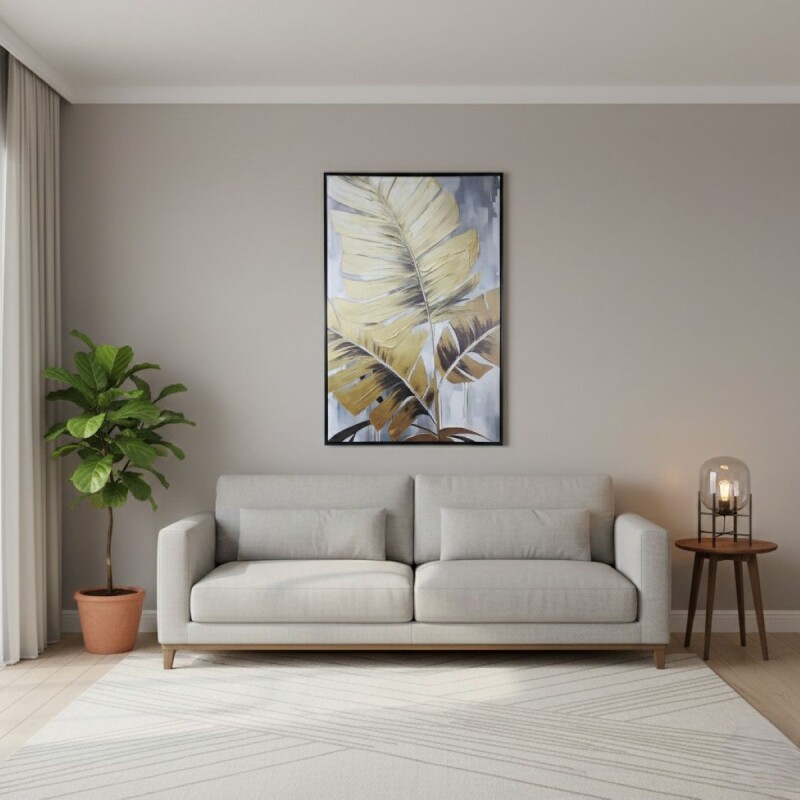 CUADRO DEC HOJAS 60X90CM Unica