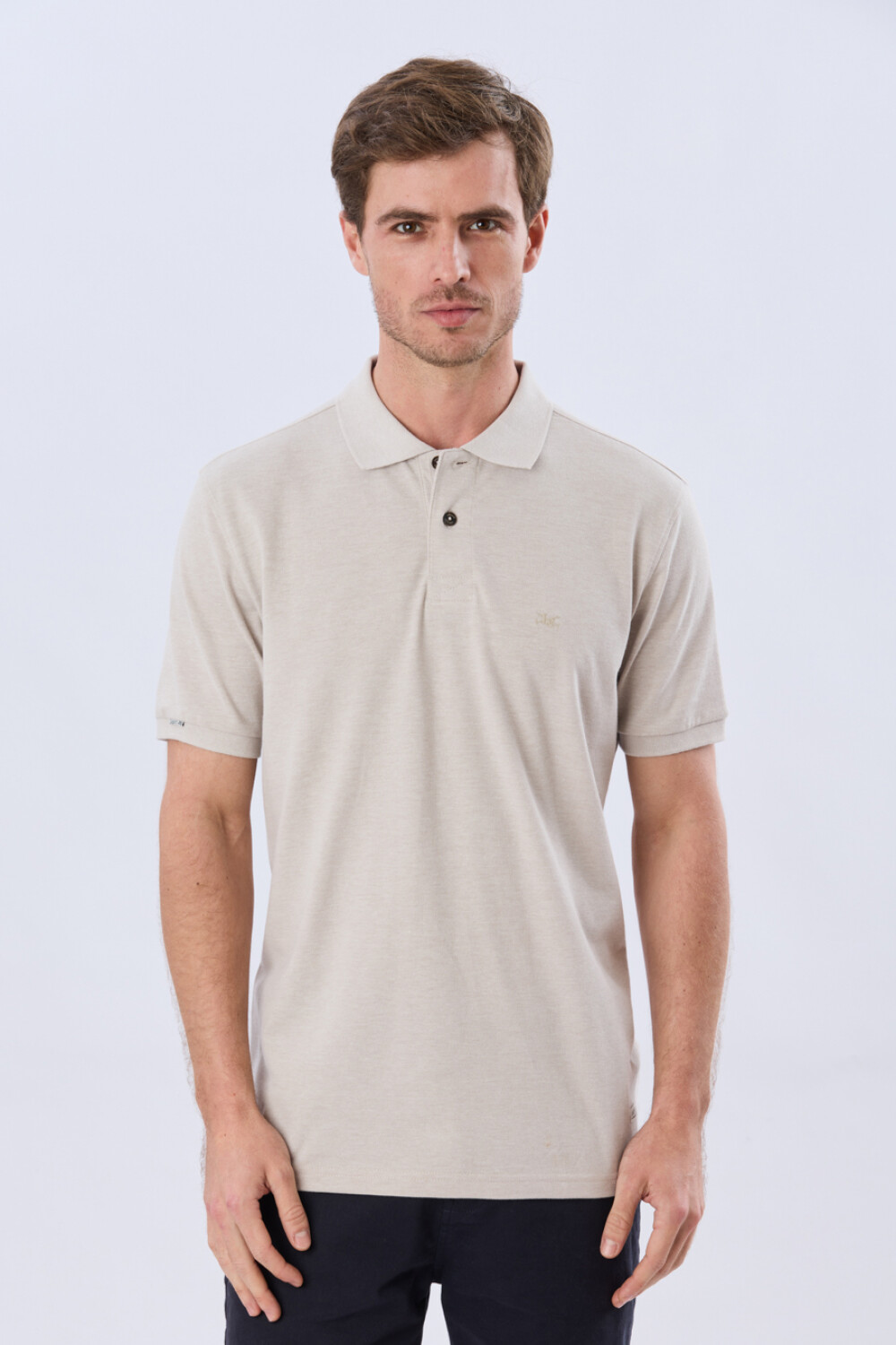REMERA POLO LISA PIQUÉ Beige
