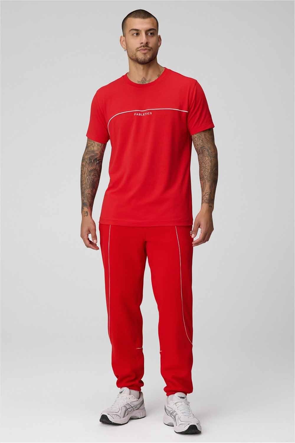 Polo The 24-7 Tee Dna Stripe Hombre Heated Red/Classic White