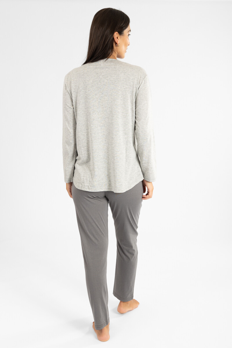 Pijama simple basic Gris