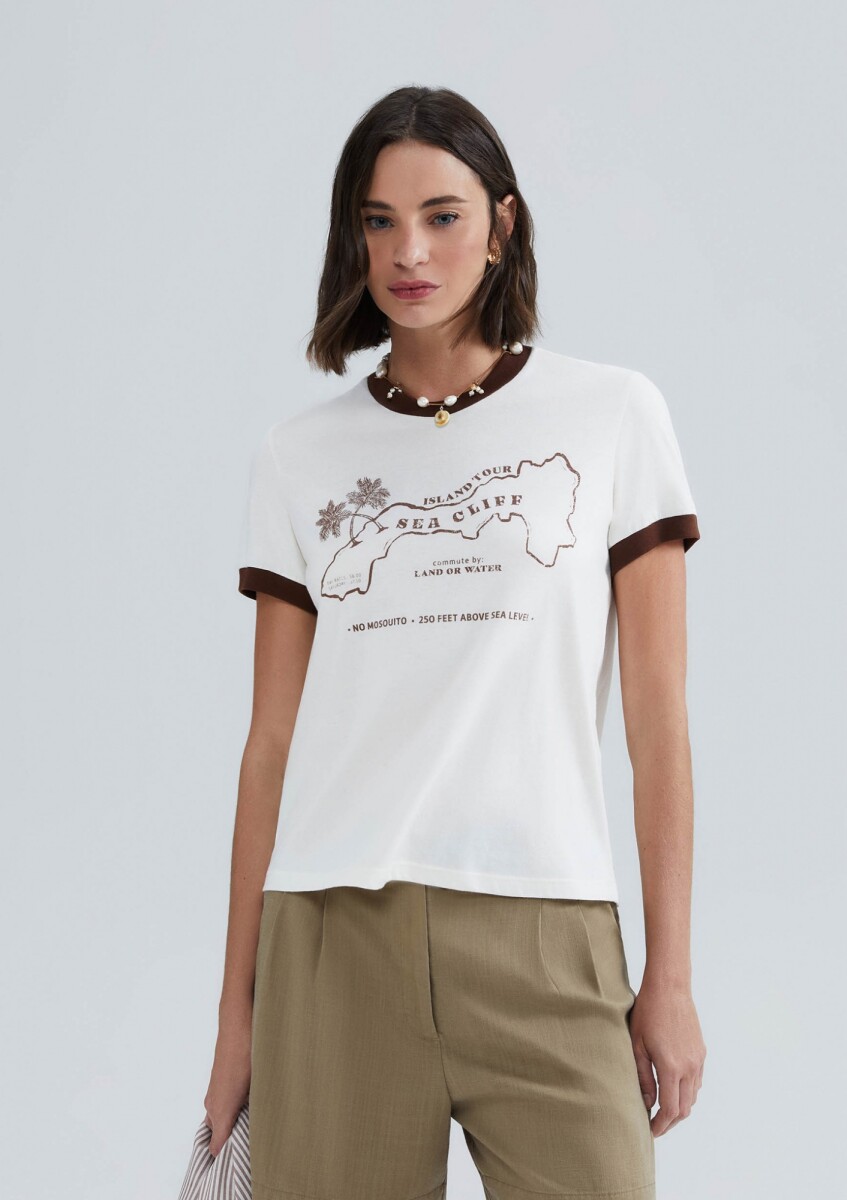 CAMISETA CON ESTAMPA - BEIGE 