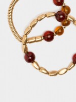 Set De Pulseras Elásticas Con Resina marron