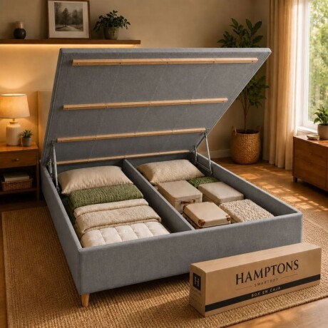 Box Baúl Sommier Queen HAMPTONS Smartbox Gris