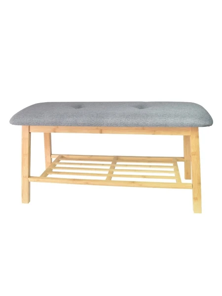 BANCO PIE DE CAMA GRIS
