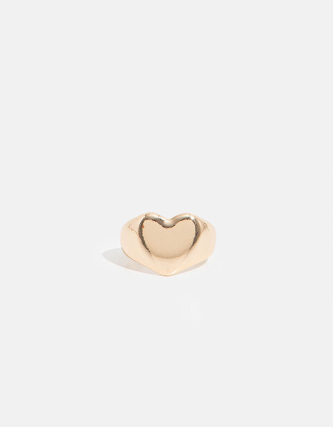 Anillos Medianos y Grandes Metal Anillo De Corazón - Dorado