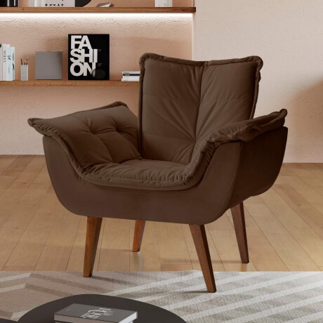 Sillón Butaca Eros Terciopelo 1 cuerpo MARRON