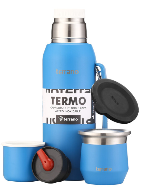 Kit Competo - Termo Acero 1LT + Mate Flap Azul Eléctrico