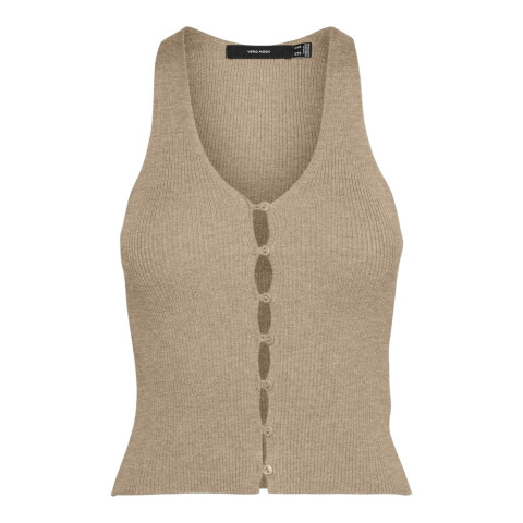 VMGOLD RIB SL V-NECK TOP GA Nomad