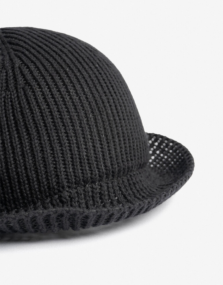 Sombreros Punto Liso Piluso Tejido - Negro