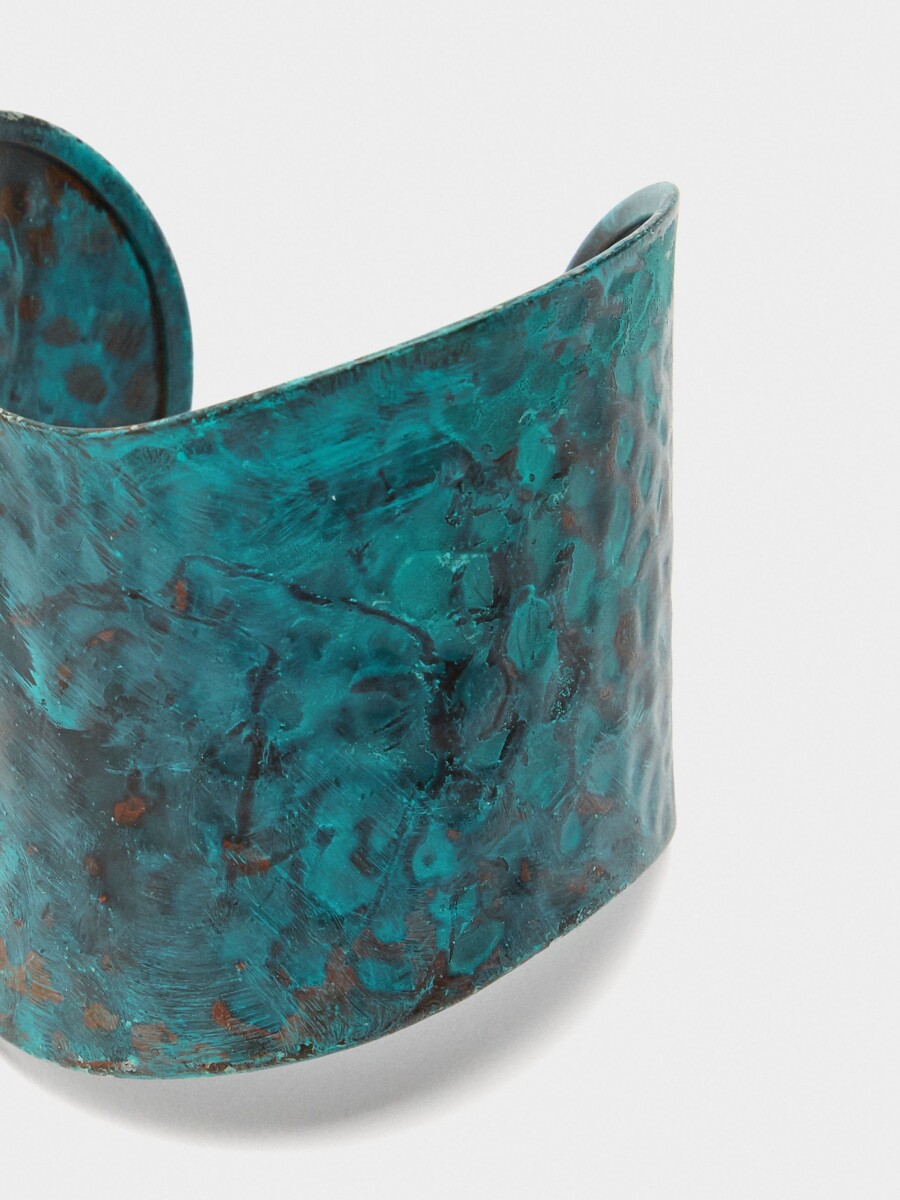 Pulsera Ancha Con Onda dorado