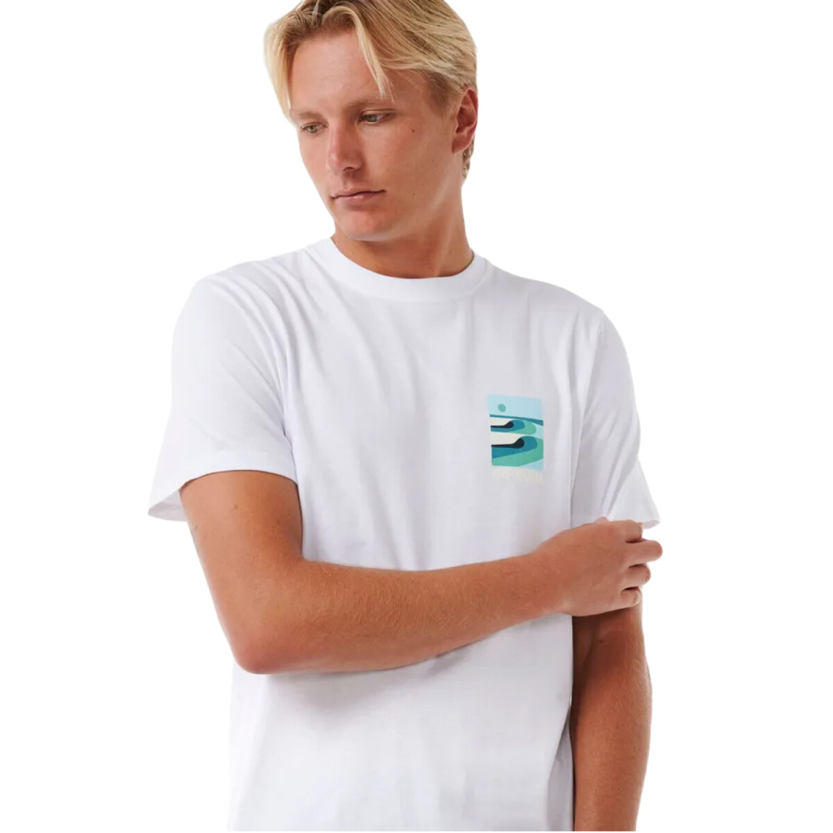 Remera Rip Curl Surf Revival Lined Up Tee - Blanco 