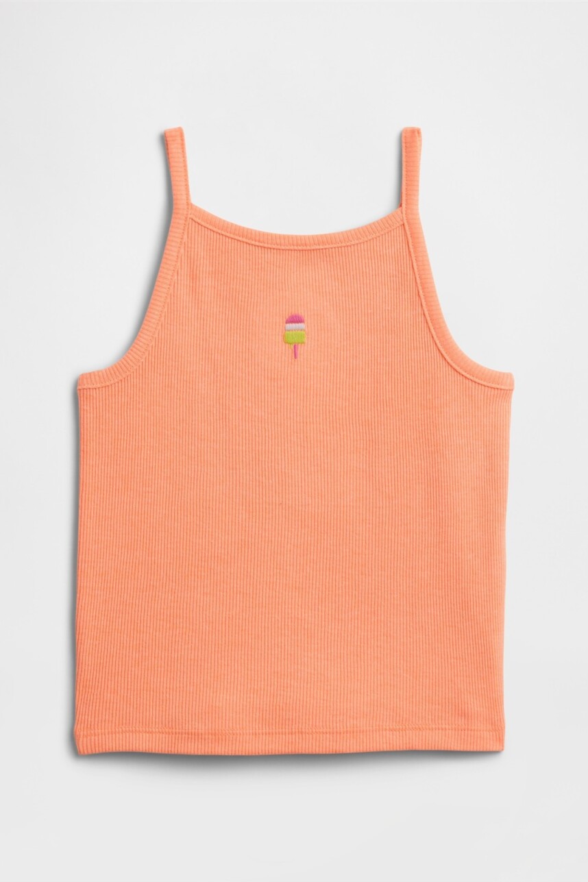Musculosa Rib Toddler Niña Orange Kiss Neon