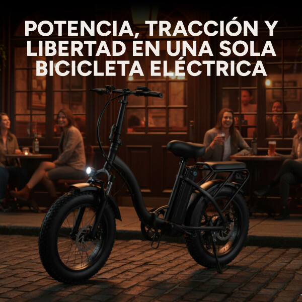 Bicicleta Electrica GoGreen Gorilla Rueda Ancha 350w 10Ah Color Negro