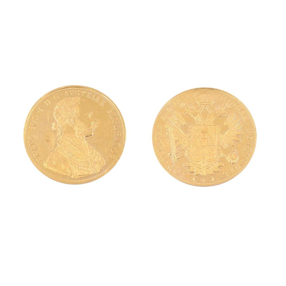 Moneda de oro Austria-Hungría 4 ducados año 1915. Moneda de oro Austria-Hungría 4 ducados año 1915.