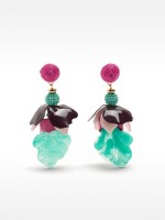 Pendientes Con Flor Multicolor multicolor