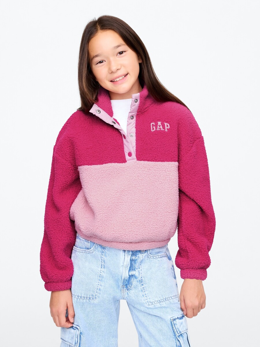 Canguro Logo Gap Sherpa Niña - Pink Standard 