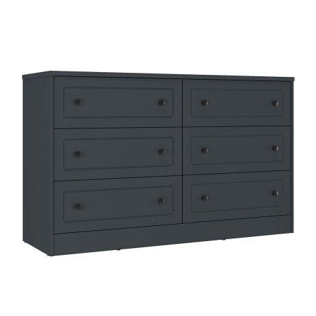 CÓMODA 6 CAJONES MDF GRIS AMERICANO PLUS